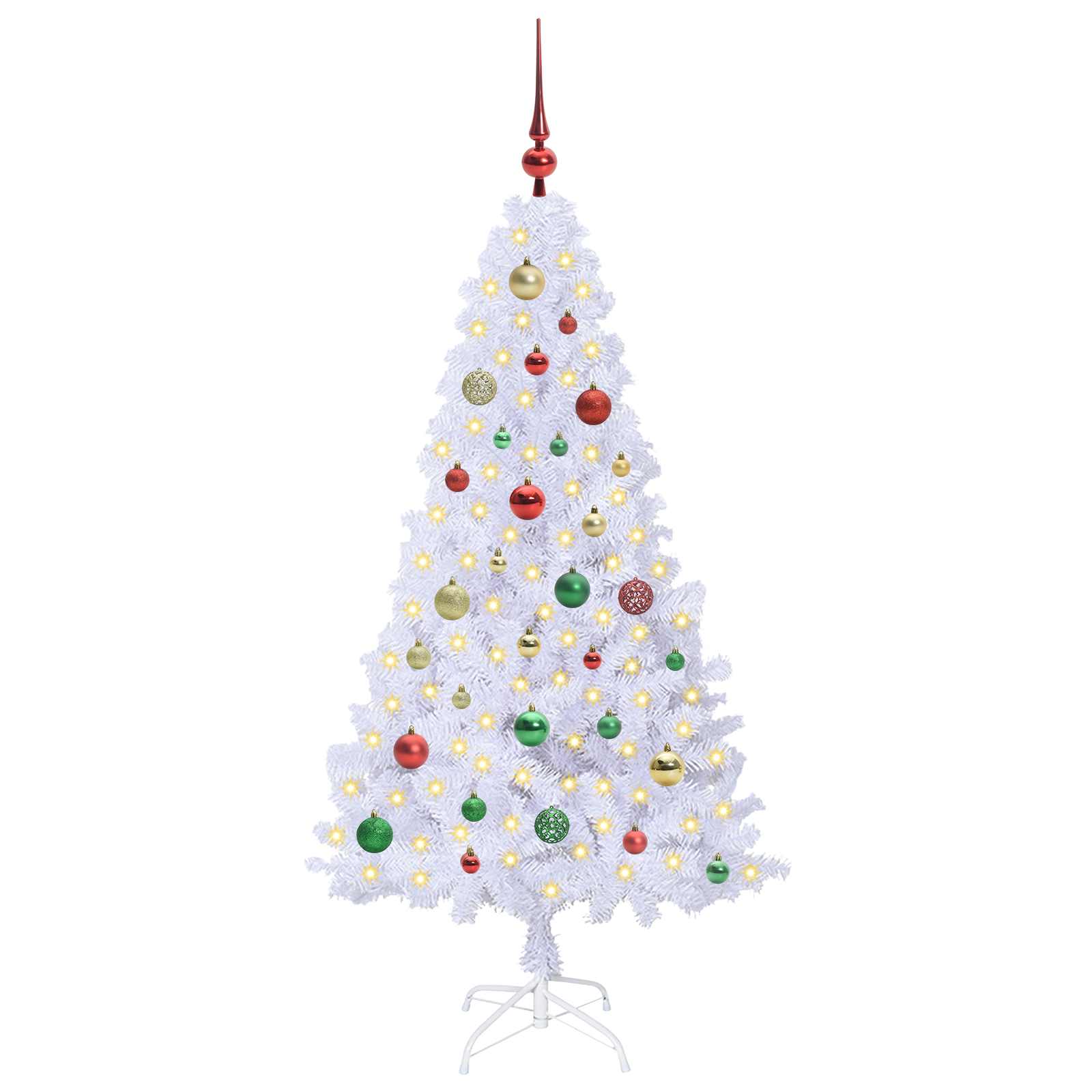 vidaXL Artificial Christmas Tree White 150 cm PVC and Steel 3