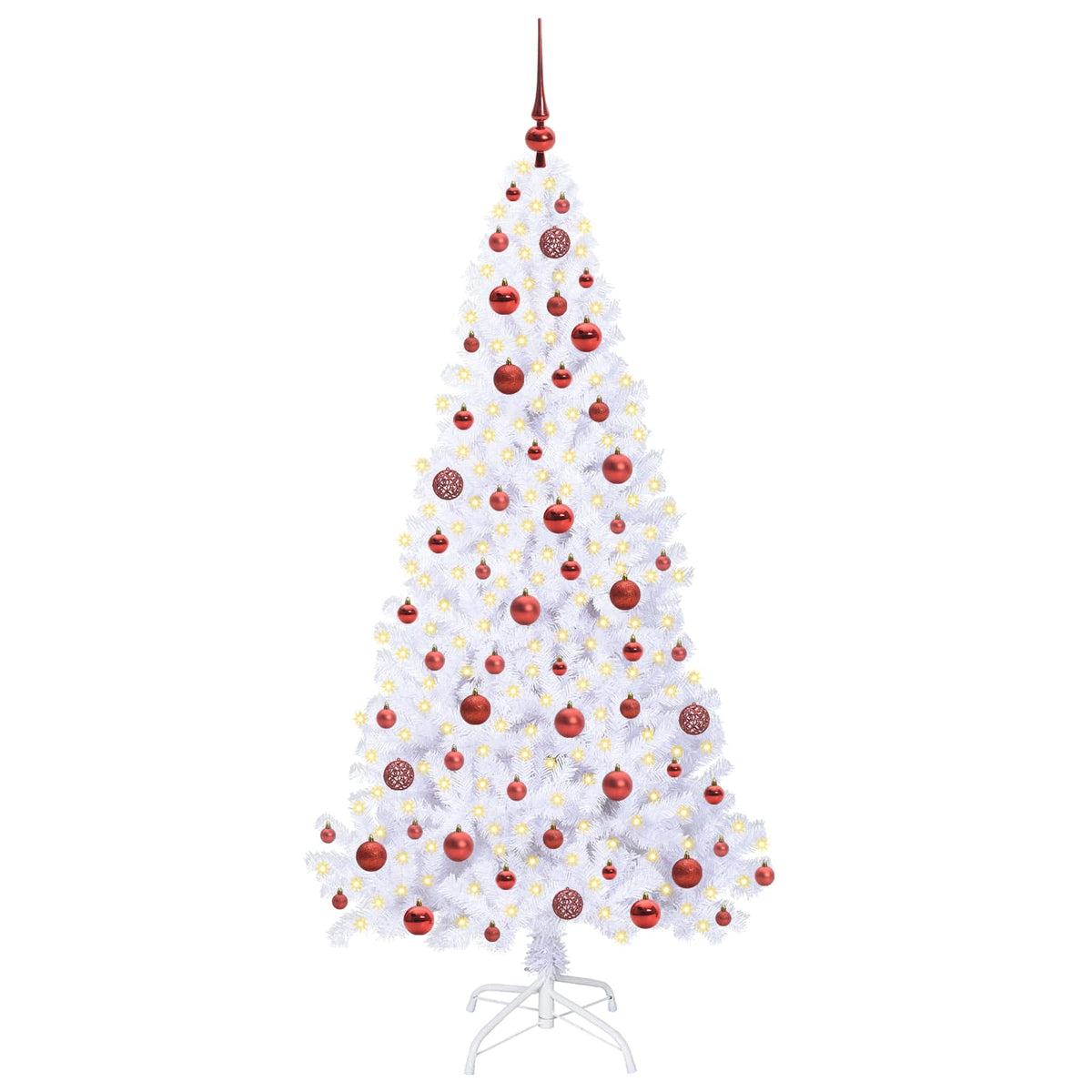 vidaXL Artificial Christmas Tree with Stand White 180 cm PVC and Steel 3