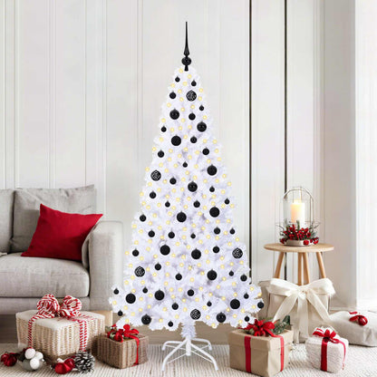 vidaXL Artificial Christmas Tree with Stand White 180 cm PVC and Steel 1