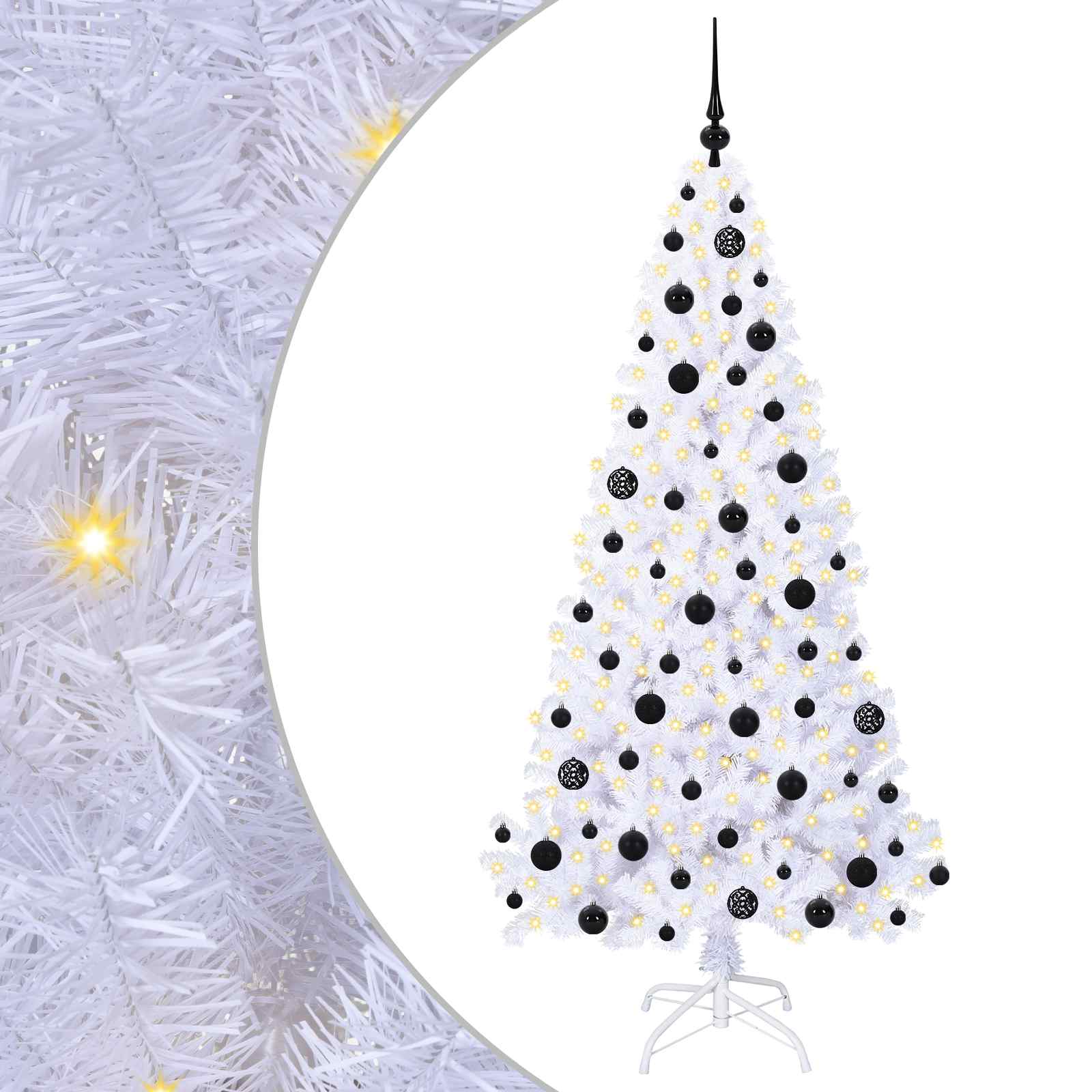 vidaXL Artificial Christmas Tree with Stand White 180 cm PVC and Steel 2