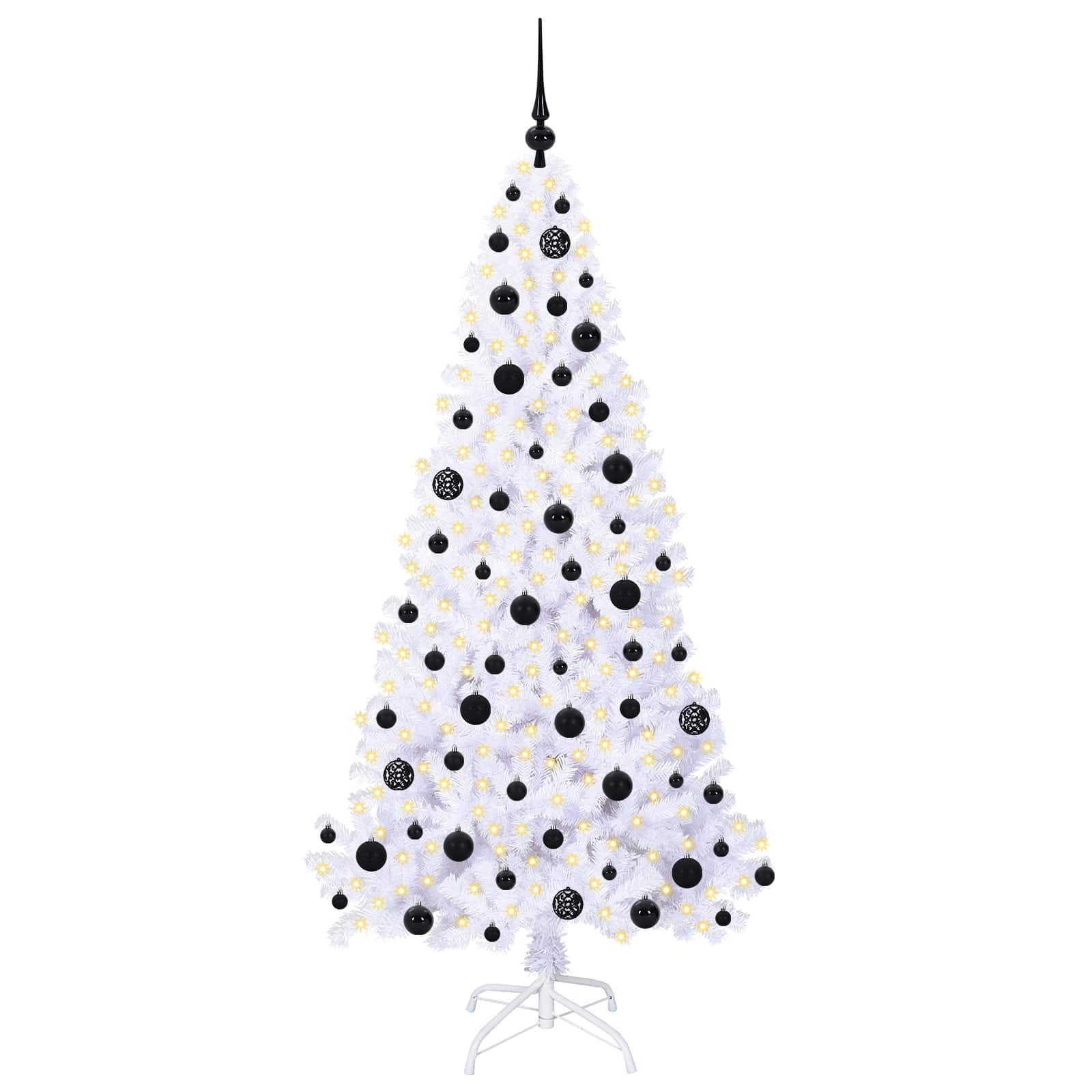 vidaXL Artificial Christmas Tree with Stand White 180 cm PVC and Steel 3