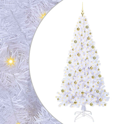 vidaXL Artificial Christmas Tree with Stand White 210 cm PVC and Steel 2