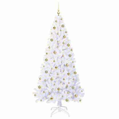 vidaXL Artificial Christmas Tree with Stand White 210 cm PVC and Steel 3