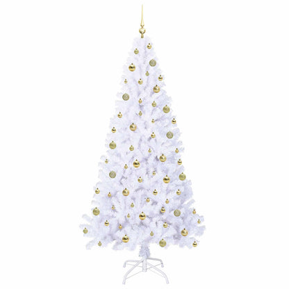 vidaXL Artificial Christmas Tree with Stand White 210 cm PVC and Steel 4