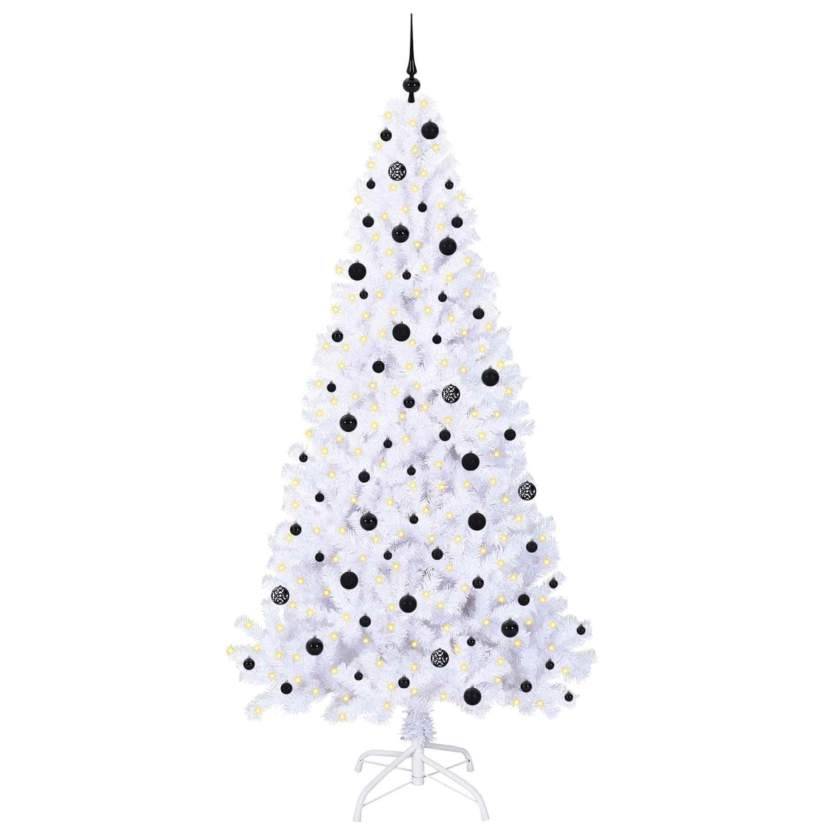 Artificial Christmas Tree with Stand White PVC and Steel 240 cm Black