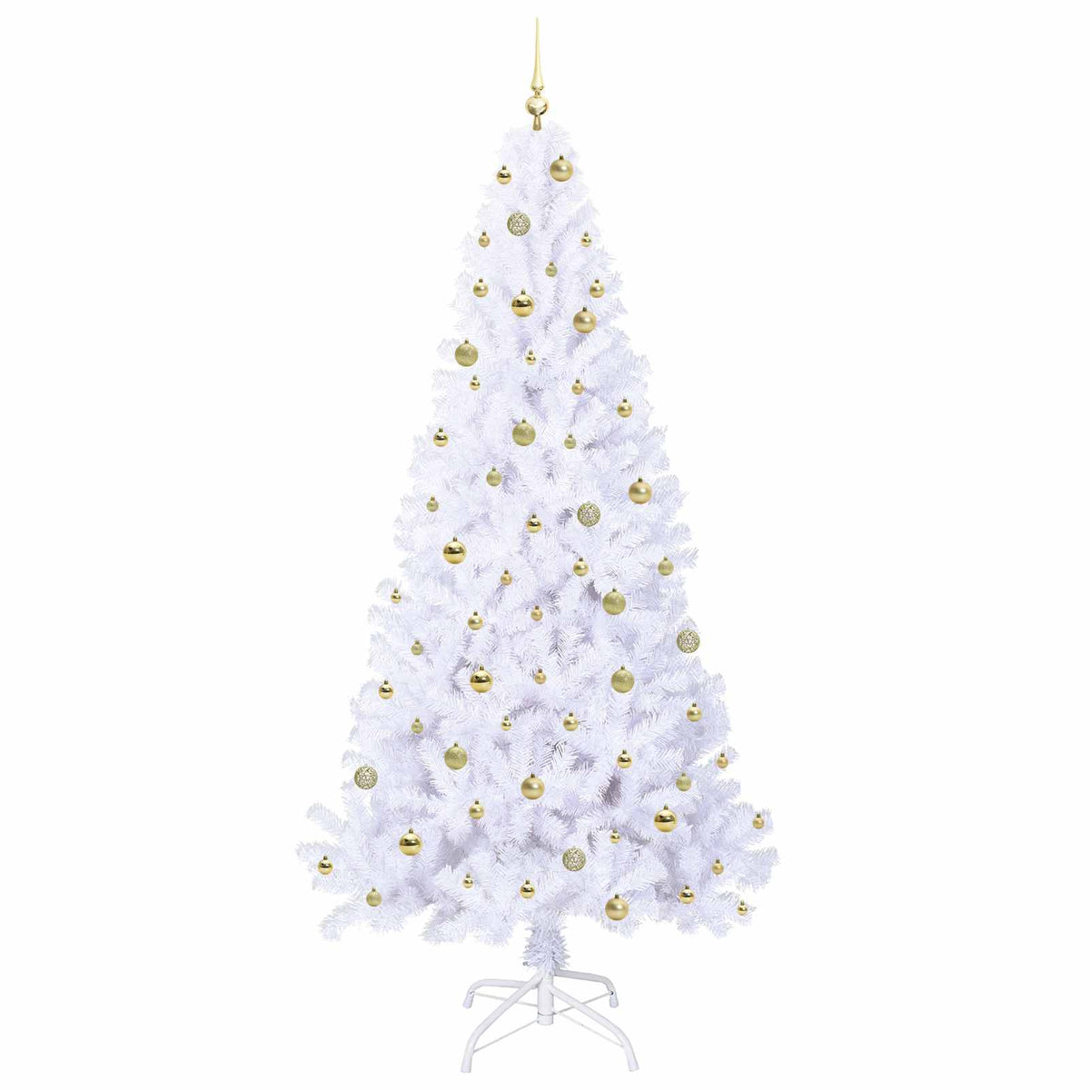 vidaXL Artificial Christmas Tree with Stand White 240 cm PVC and Steel 4