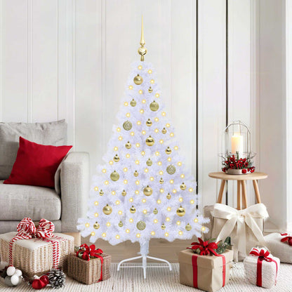 vidaXL Artificial Christmas Tree with Stand White 150 cm PVC and Steel 1