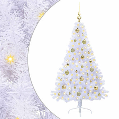 vidaXL Artificial Christmas Tree with Stand White 150 cm PVC and Steel 2