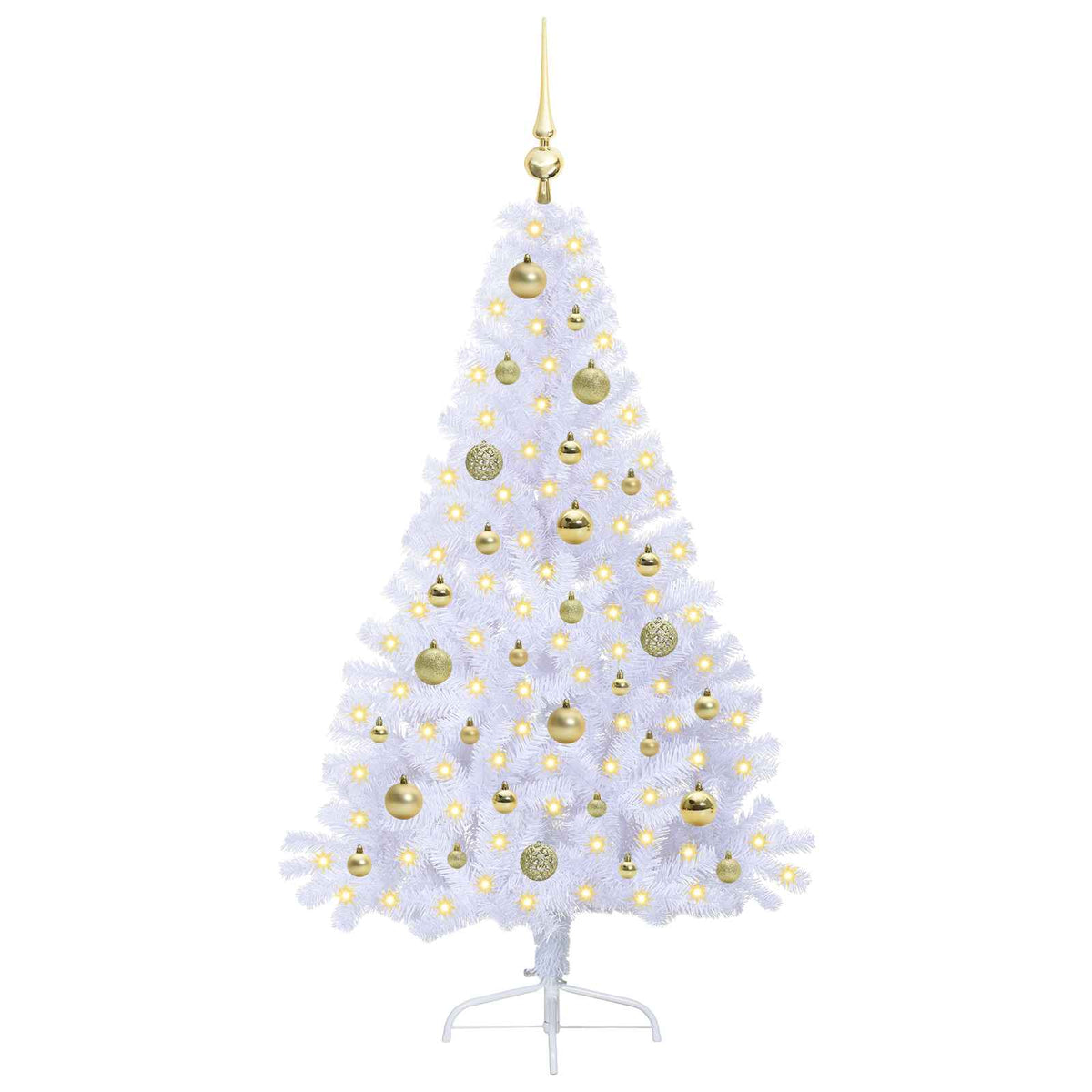 vidaXL Artificial Christmas Tree with Stand White 150 cm PVC and Steel 3