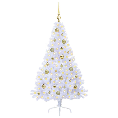 vidaXL Artificial Christmas Tree with Stand White 150 cm PVC and Steel 3