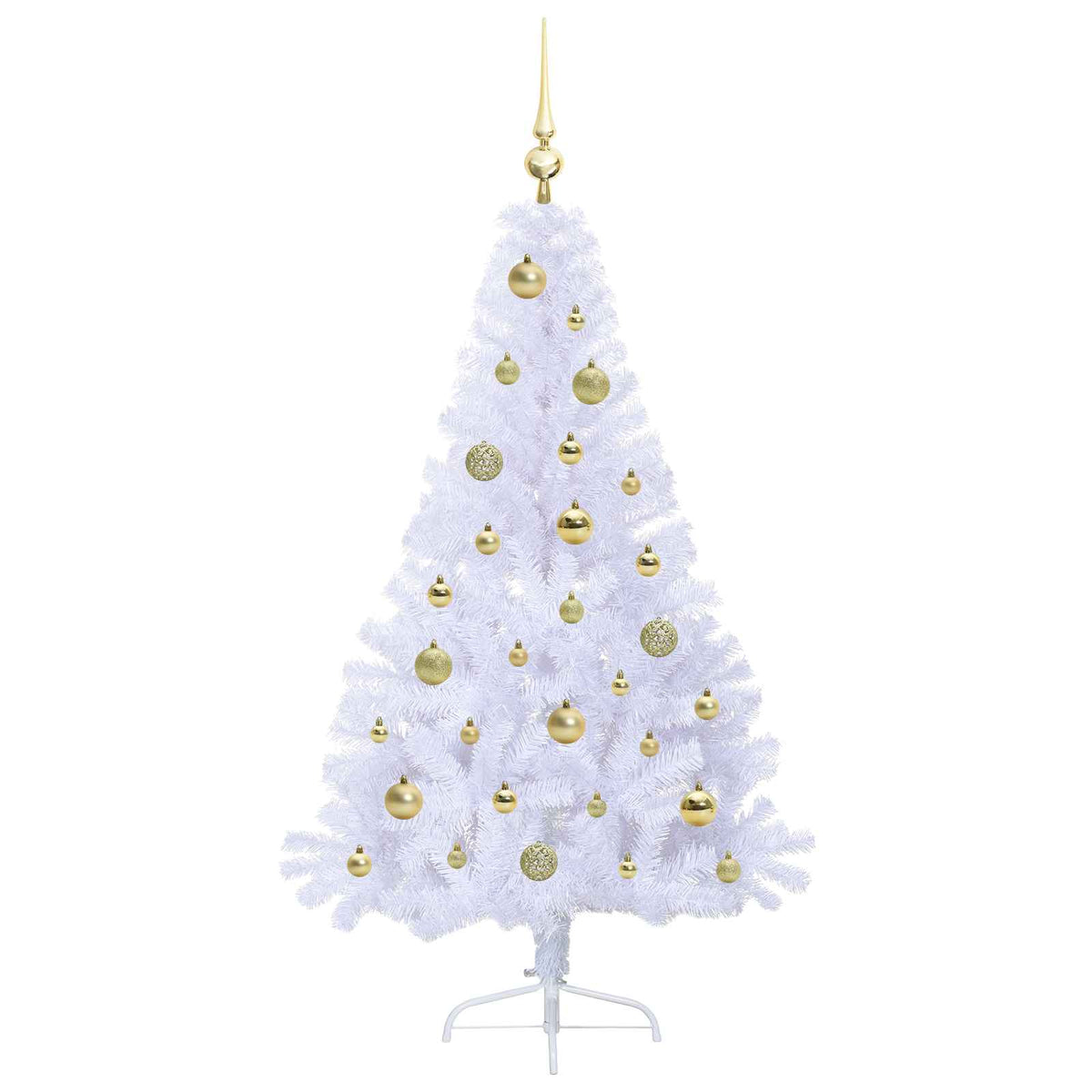 vidaXL Artificial Christmas Tree with Stand White 150 cm PVC and Steel 4