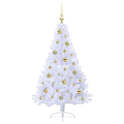 vidaXL Artificial Christmas Tree with Stand White 150 cm PVC and Steel 4