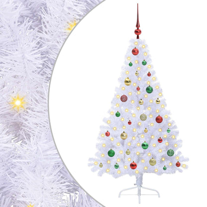vidaXL Artificial Christmas Tree with Stand White 150 cm PVC and Steel 2