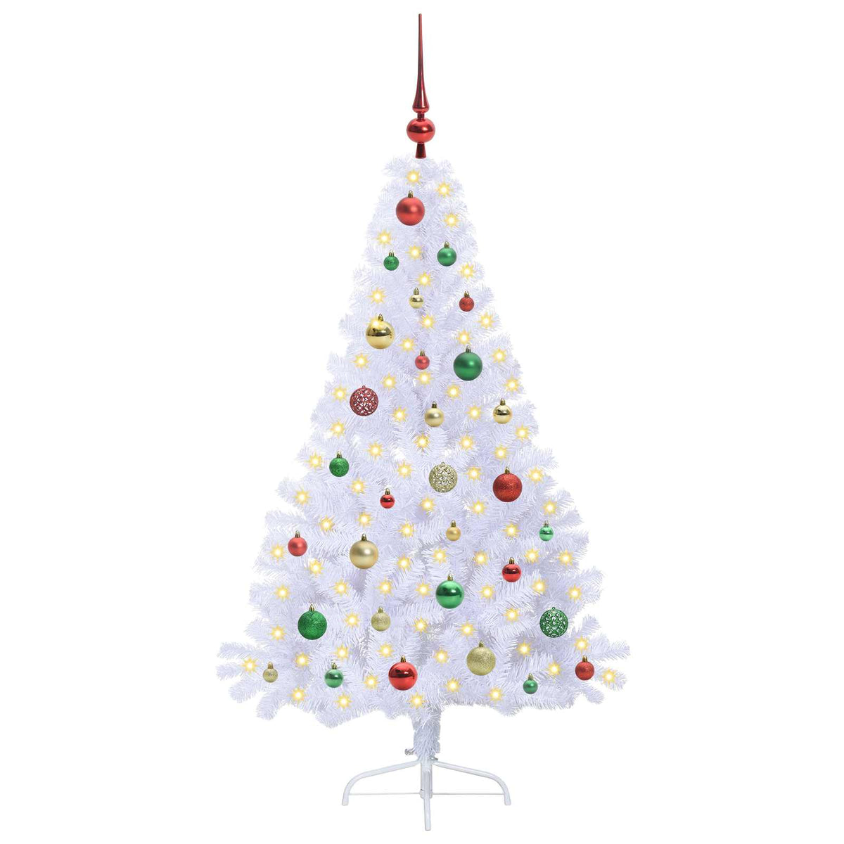 vidaXL Artificial Christmas Tree with Stand White 150 cm PVC and Steel 3