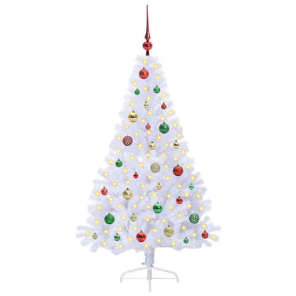 vidaXL Artificial Christmas Tree with Stand White 150 cm PVC and Steel 3