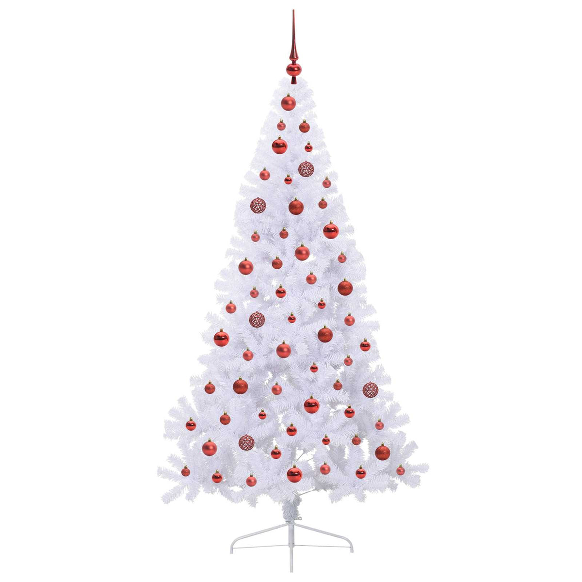 Artificial Christmas Tree with Stand White PVC and Steel Red 180 cm