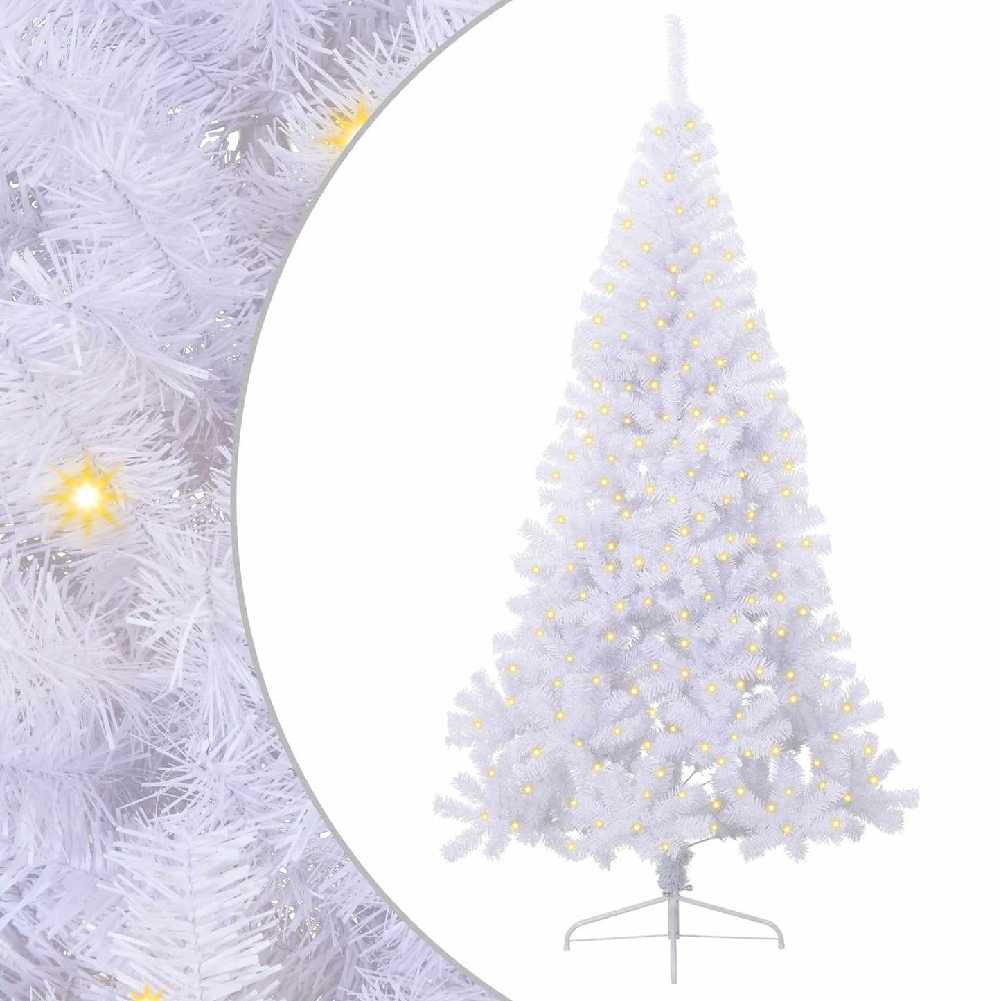vidaXL Artificial Christmas Tree with Stand White 240 cm PVC and Steel 2