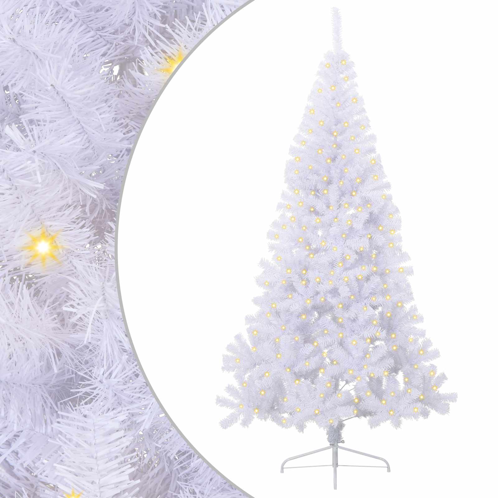 vidaXL Artificial Christmas Tree with Stand White 240 cm PVC and Steel 2
