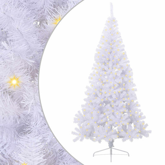 vidaXL Artificial Christmas Tree with Stand White 240 cm PVC and Steel 2