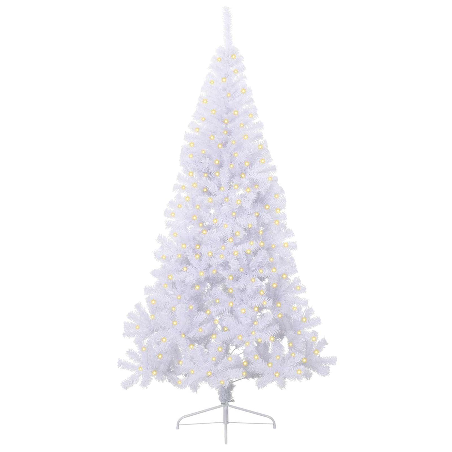 vidaXL Artificial Christmas Tree with Stand White 240 cm PVC and Steel 3