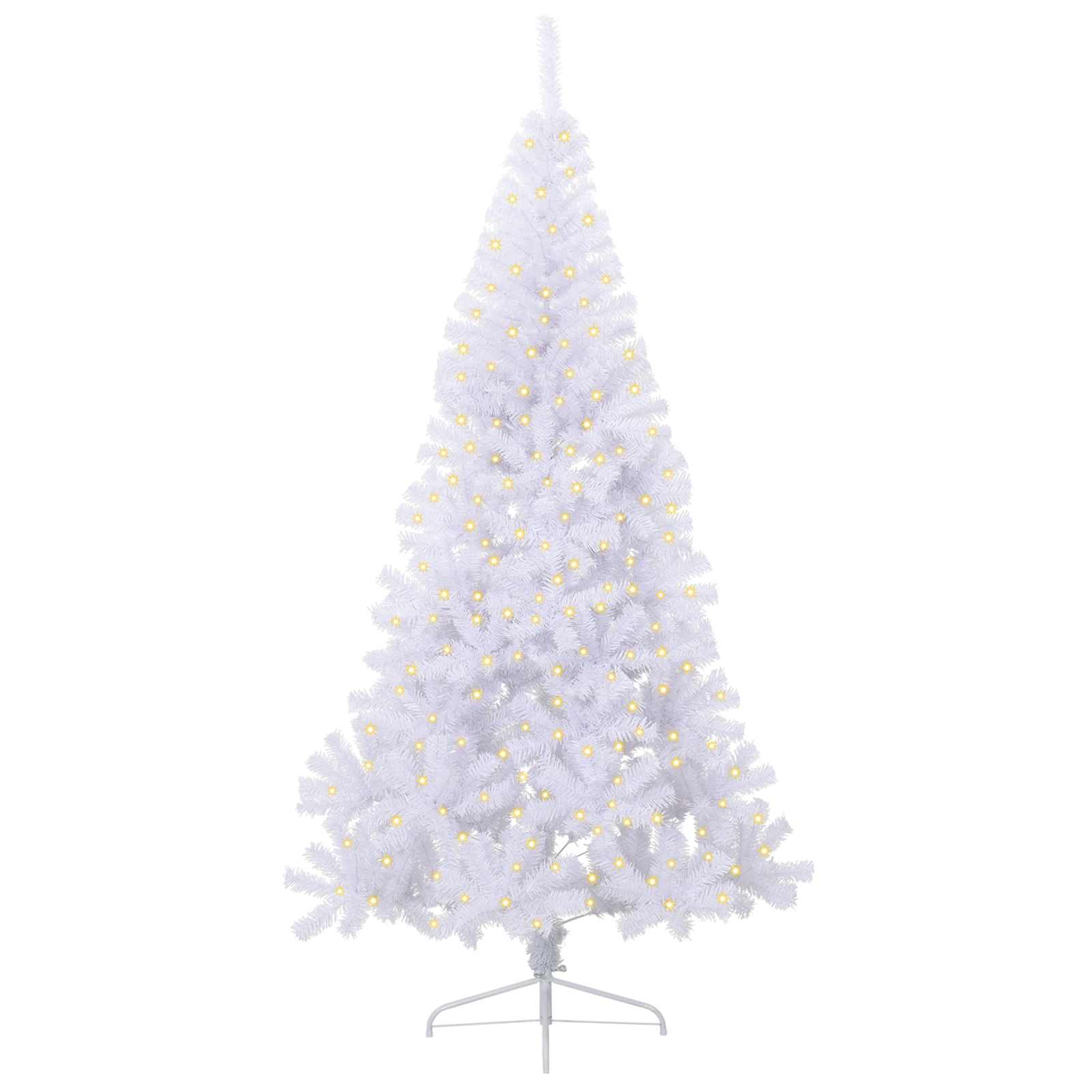 vidaXL Artificial Christmas Tree with Stand White 240 cm PVC and Steel 3