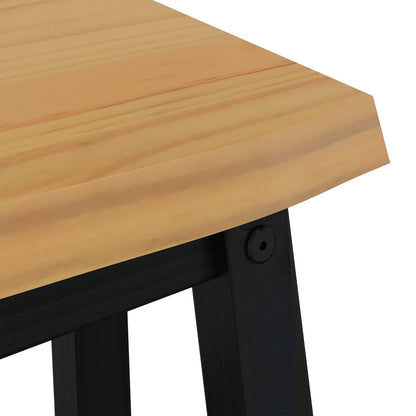 VidaXL Dining Bench EKAI Black 91.5 x 29 x 45.5 cm Solid Pine Wood 6