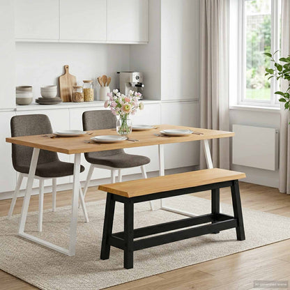 VidaXL Dining Bench EKAI Black 91.5 x 29 x 45.5 cm Solid Pine Wood 1