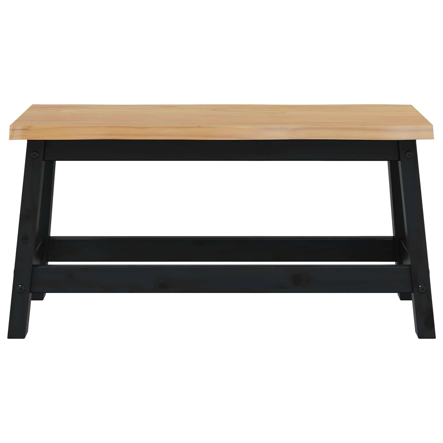 VidaXL Dining Bench EKAI Black 91.5 x 29 x 45.5 cm Solid Pine Wood 3