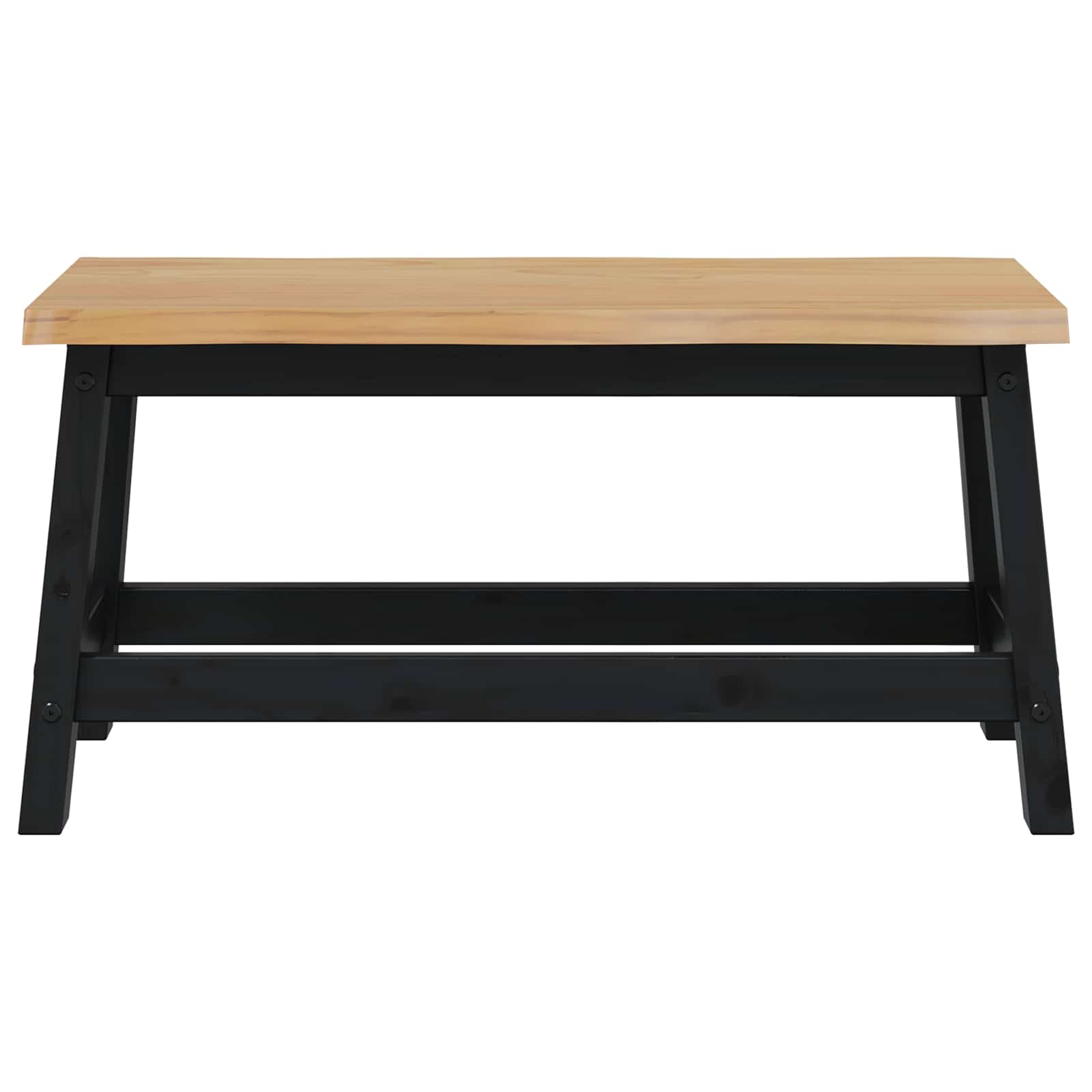 VidaXL Dining Bench EKAI Black 91.5 x 29 x 45.5 cm Solid Pine Wood 3