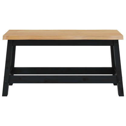 VidaXL Dining Bench EKAI Black 91.5 x 29 x 45.5 cm Solid Pine Wood 3