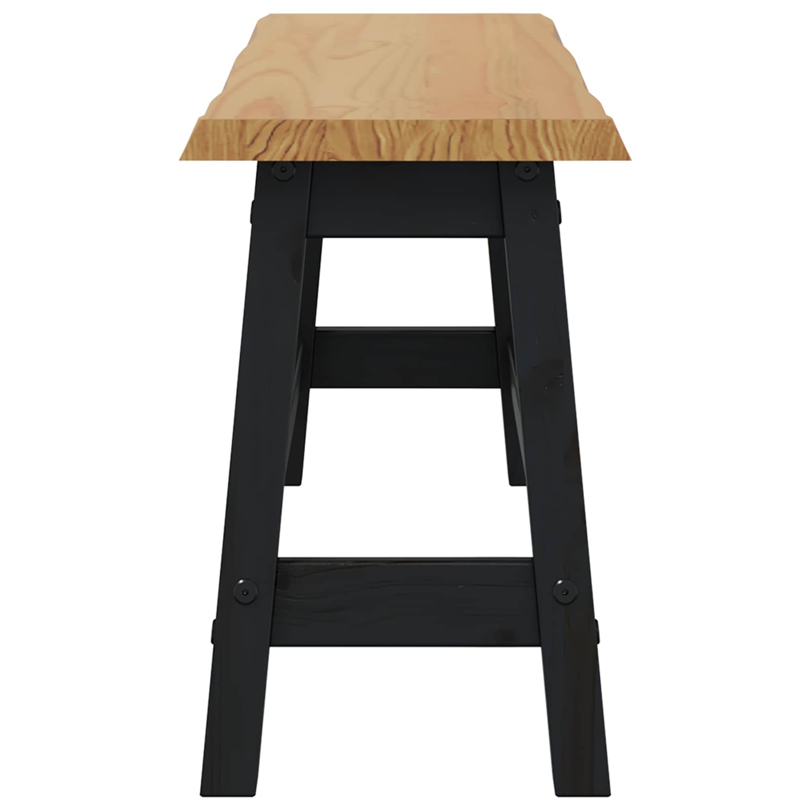 VidaXL Dining Bench EKAI Black 91.5 x 29 x 45.5 cm Solid Pine Wood 4