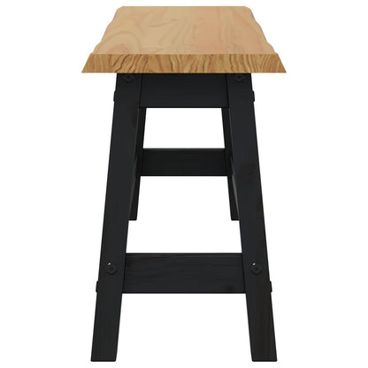 VidaXL Dining Bench EKAI Black 91.5 x 29 x 45.5 cm Solid Pine Wood 4