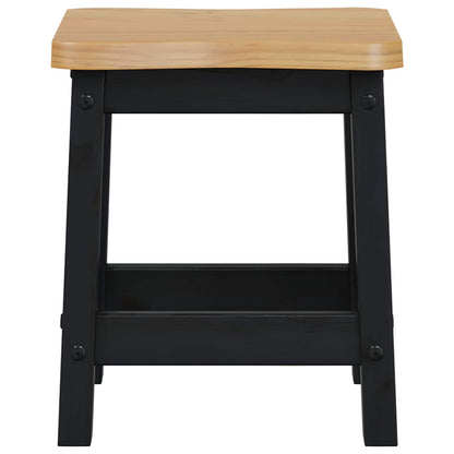 vidaXL Bar Stool EKAI 2 pcs Black 40 x 29 x 45.5 cm Solid Pine Wood 4