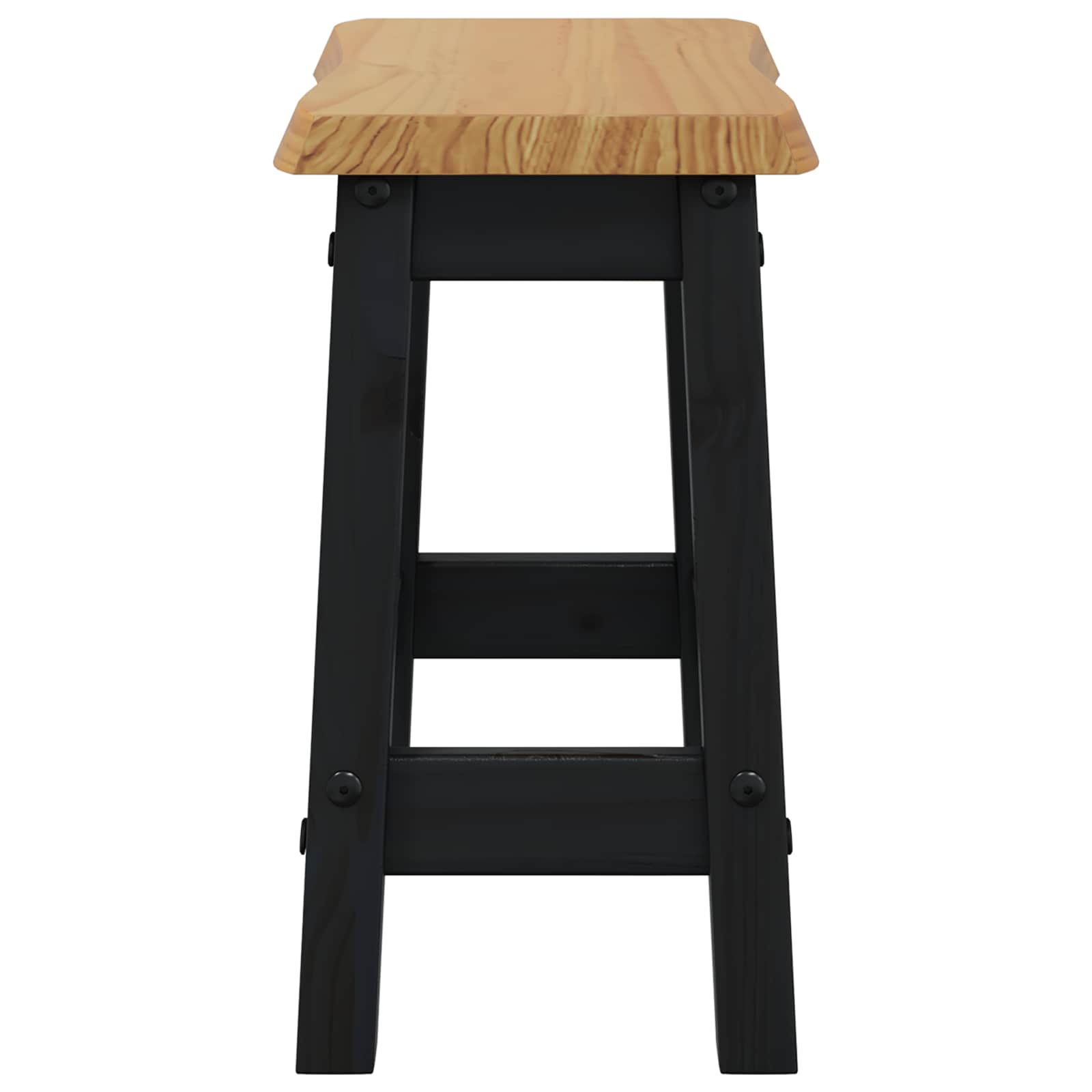 vidaXL Bar Stool EKAI 2 pcs Black 40 x 29 x 45.5 cm Solid Pine Wood 5