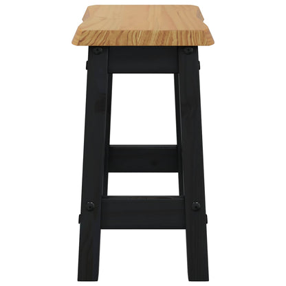 vidaXL Bar Stool EKAI 2 pcs Black 40 x 29 x 45.5 cm Solid Pine Wood 5
