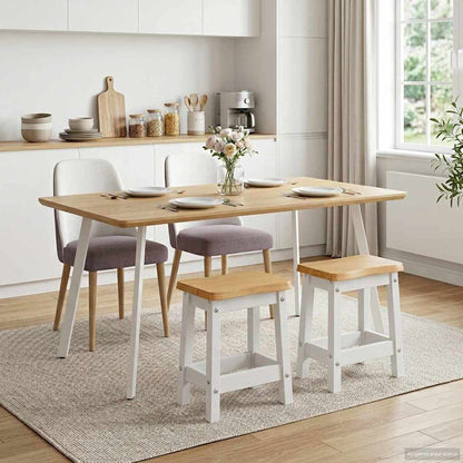 vidaXL Bar Stool EKAI 2 pcs White 40 x 29 x 45.5 cm Solid Pine Wood 1
