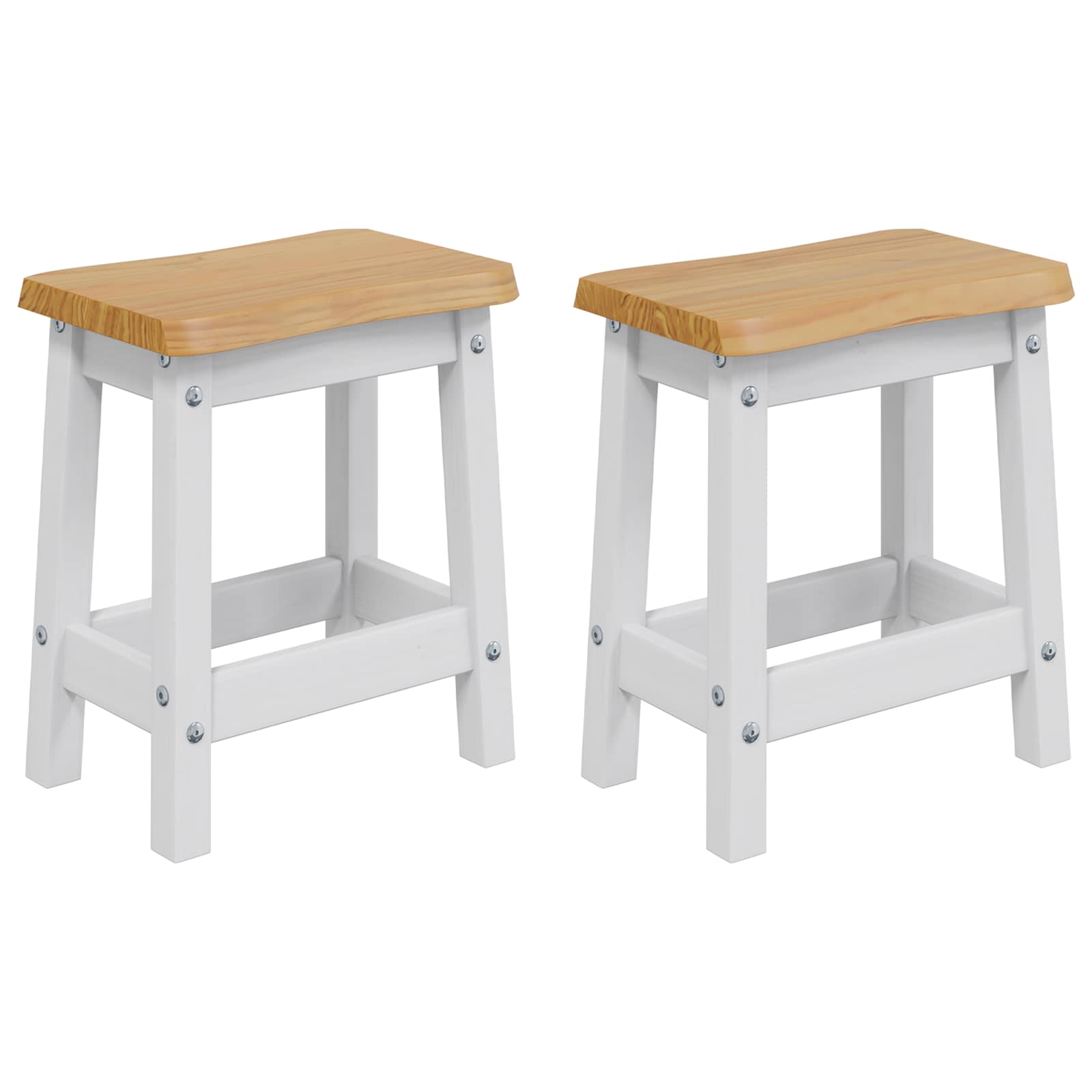 vidaXL Bar Stool EKAI 2 pcs White 40 x 29 x 45.5 cm Solid Pine Wood 2