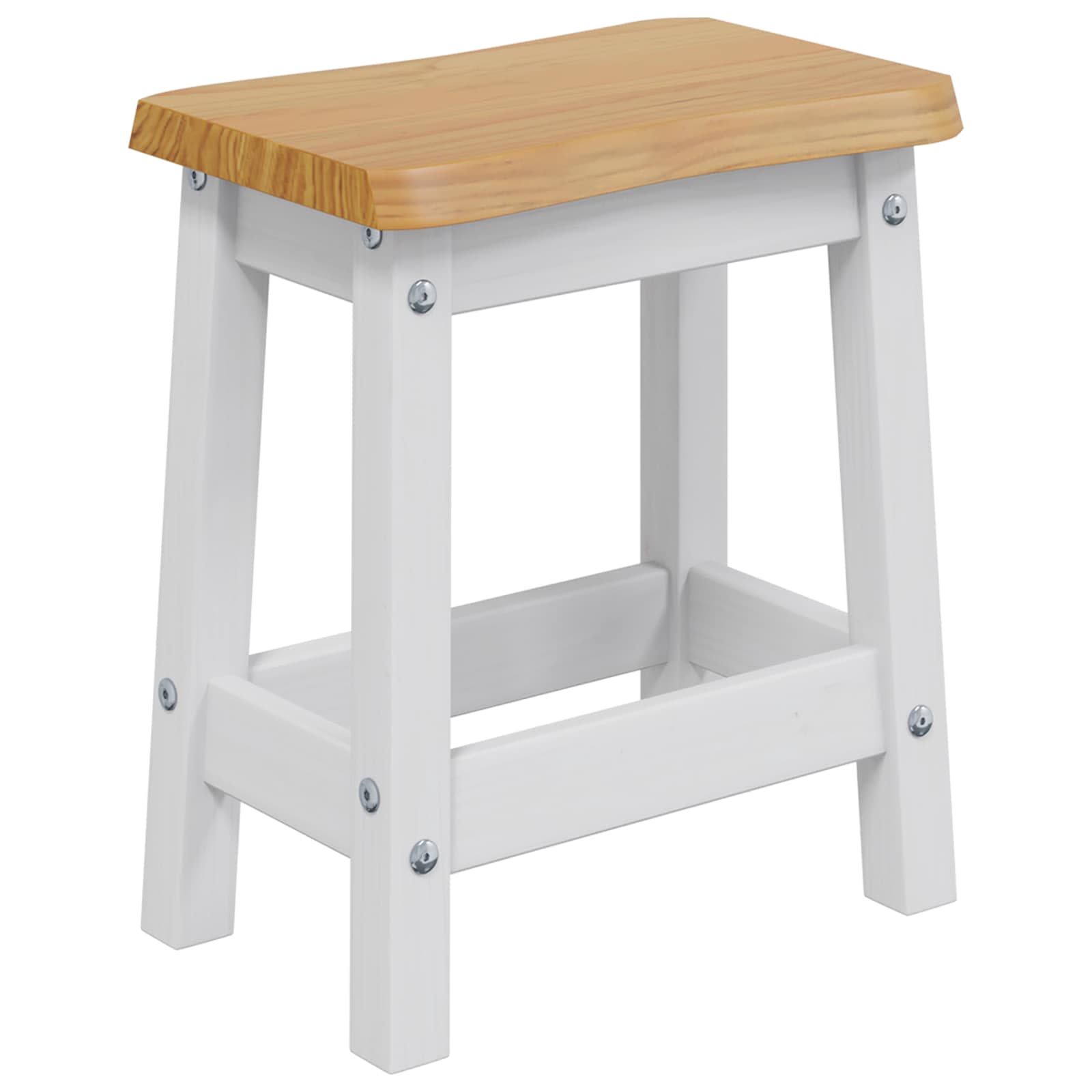 vidaXL Bar Stool EKAI 2 pcs White 40 x 29 x 45.5 cm Solid Pine Wood 3