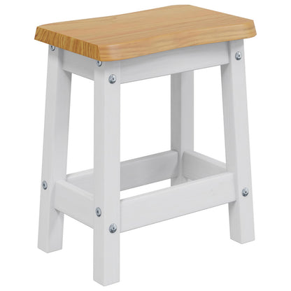 vidaXL Bar Stool EKAI 2 pcs White 40 x 29 x 45.5 cm Solid Pine Wood 3