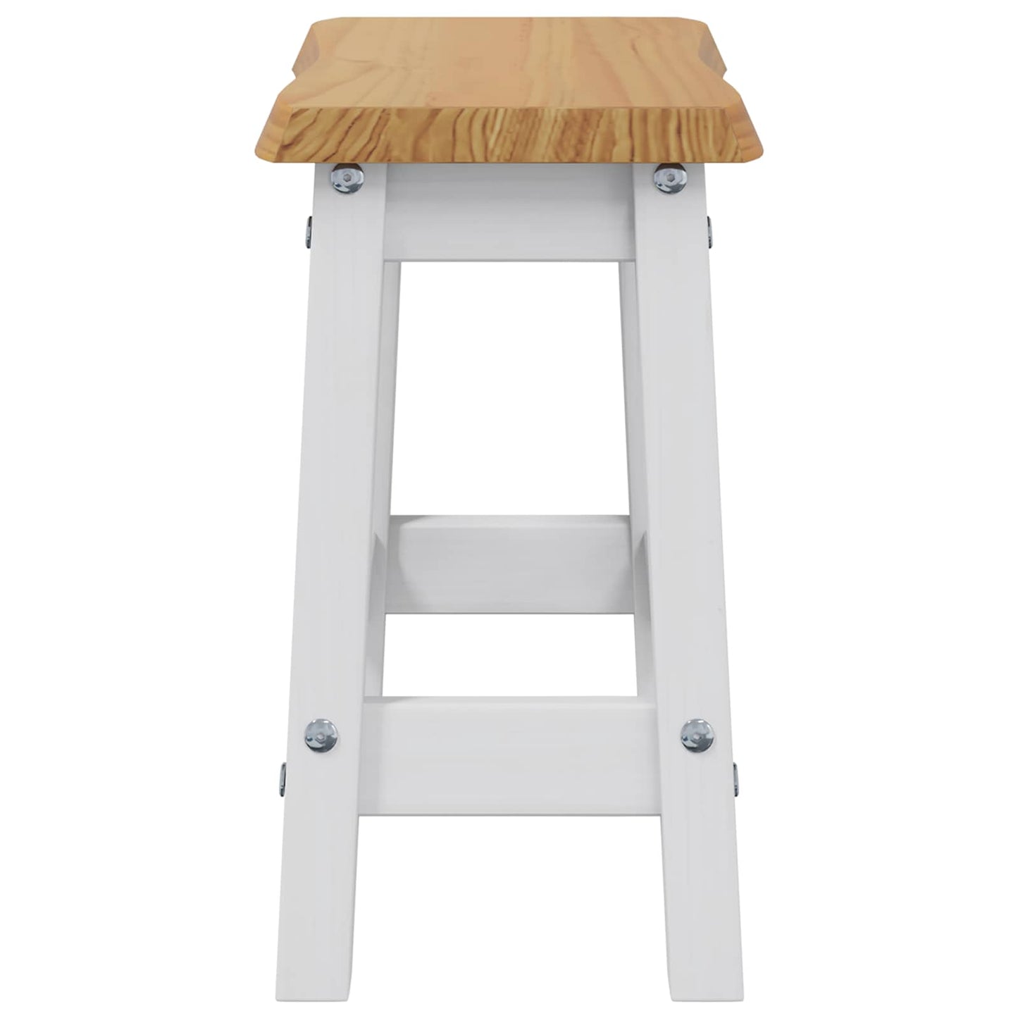 vidaXL Bar Stool EKAI 2 pcs White 40 x 29 x 45.5 cm Solid Pine Wood 5