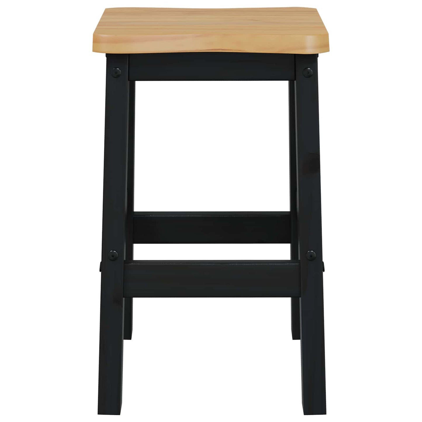 vidaXL High Bar Stool EKAI 2 pcs Black 40 x 29 x 63 cm Solid Pine Wood 4
