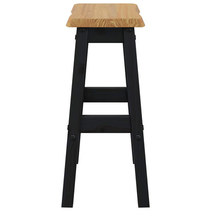 vidaXL High Bar Stool EKAI 2 pcs Black 40 x 29 x 63 cm Solid Pine Wood 5