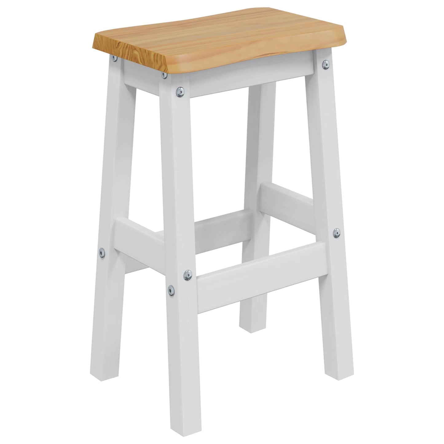 vidaXL High Bar Stool EKAI 2 pcs White 40 x 29 x 63 cm Solid Pine Wood 3