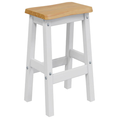 vidaXL High Bar Stool EKAI 2 pcs White 40 x 29 x 63 cm Solid Pine Wood 3