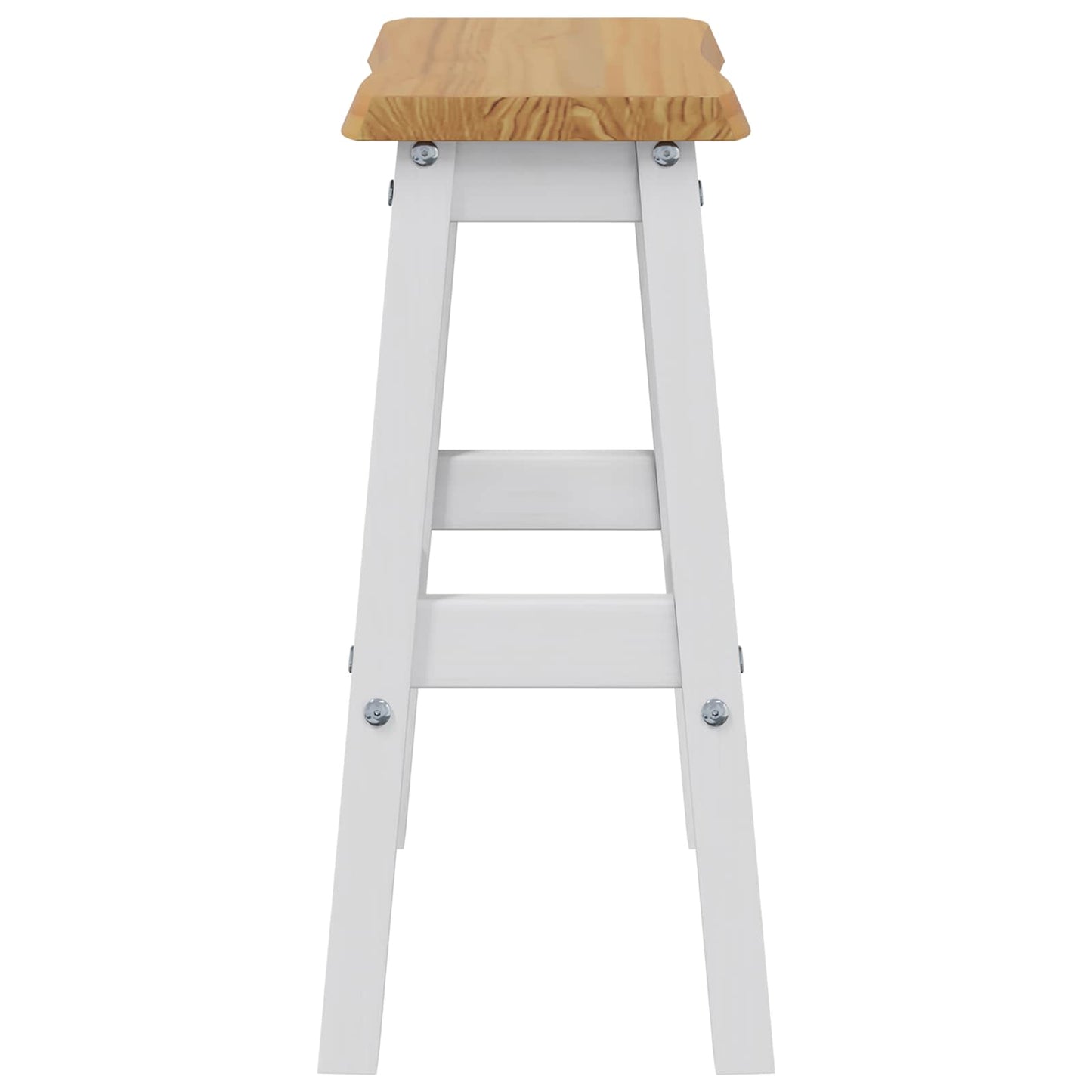 vidaXL High Bar Stool EKAI 2 pcs White 40 x 29 x 63 cm Solid Pine Wood 5
