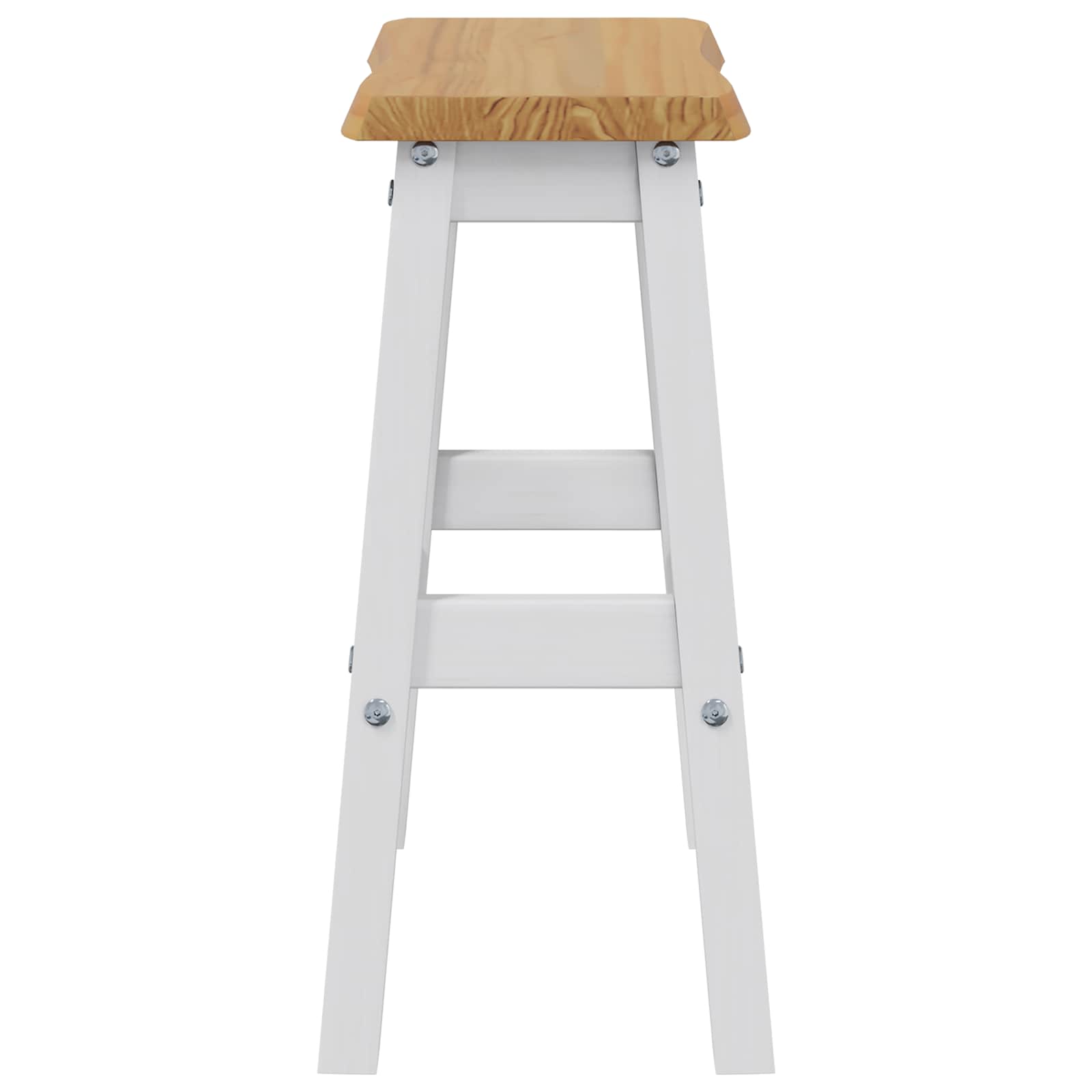 vidaXL High Bar Stool EKAI 2 pcs White 40 x 29 x 63 cm Solid Pine Wood 5