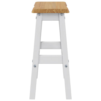 vidaXL High Bar Stool EKAI 2 pcs White 40 x 29 x 63 cm Solid Pine Wood 5
