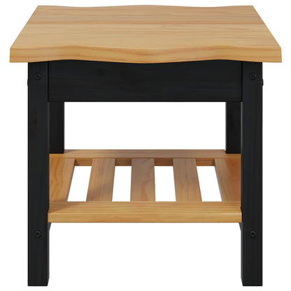 VidaXL Side Table EKAI Black 50 x 50 x 45.5 cm Solid Pine Wood 4