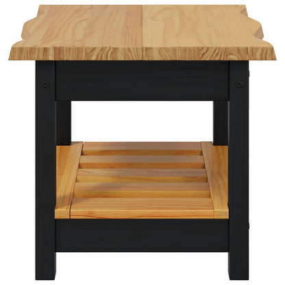VidaXL Side Table EKAI Black 50 x 50 x 45.5 cm Solid Pine Wood 5