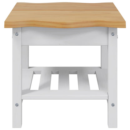 VidaXL Side Table EKAI White 50 x 50 x 45.5 cm Solid Pine Wood 4